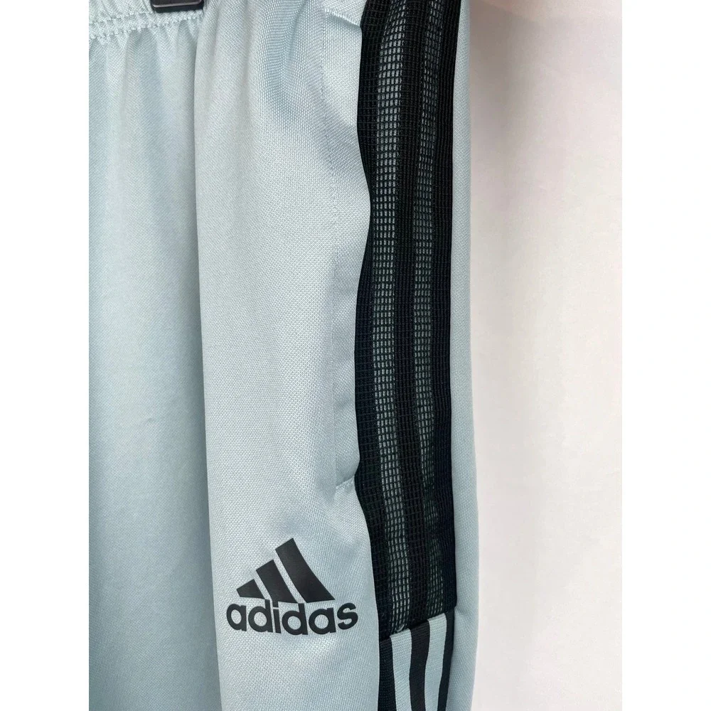 Adidas Men 3XLT Soccer Track Pants Blue Zip Ankle Drawstring Tapered Leg HK3115